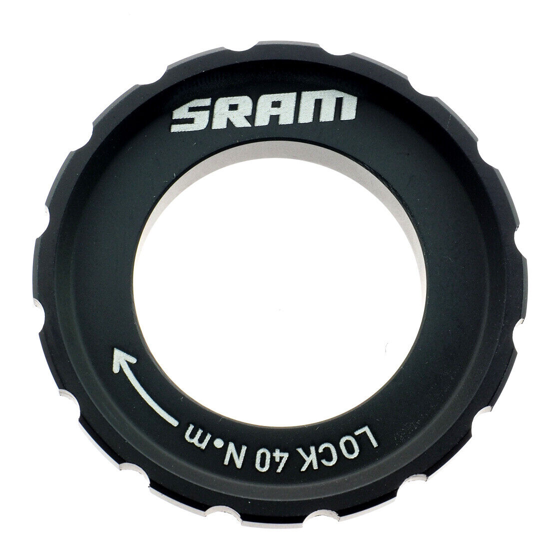 HUB CENTERLOCK ROTOR DISC LOCKRING BLACK SRAM LOGO QTY 1