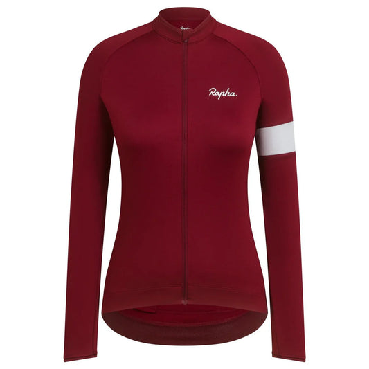 RAPHA WOMENS CORE LONG SLV JERSEY LG MAROON